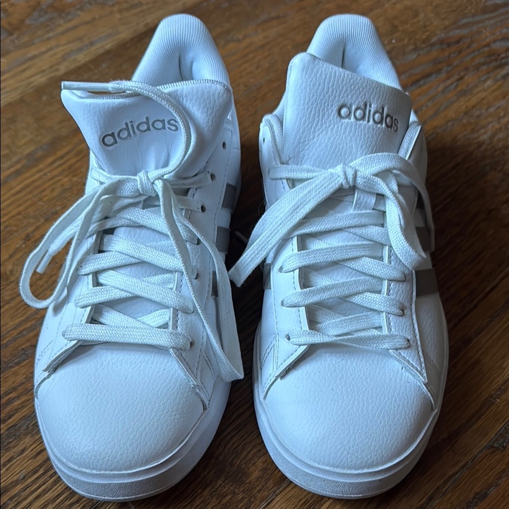 Adidas White Cloudform Sneakers with Rose Gold Size 7